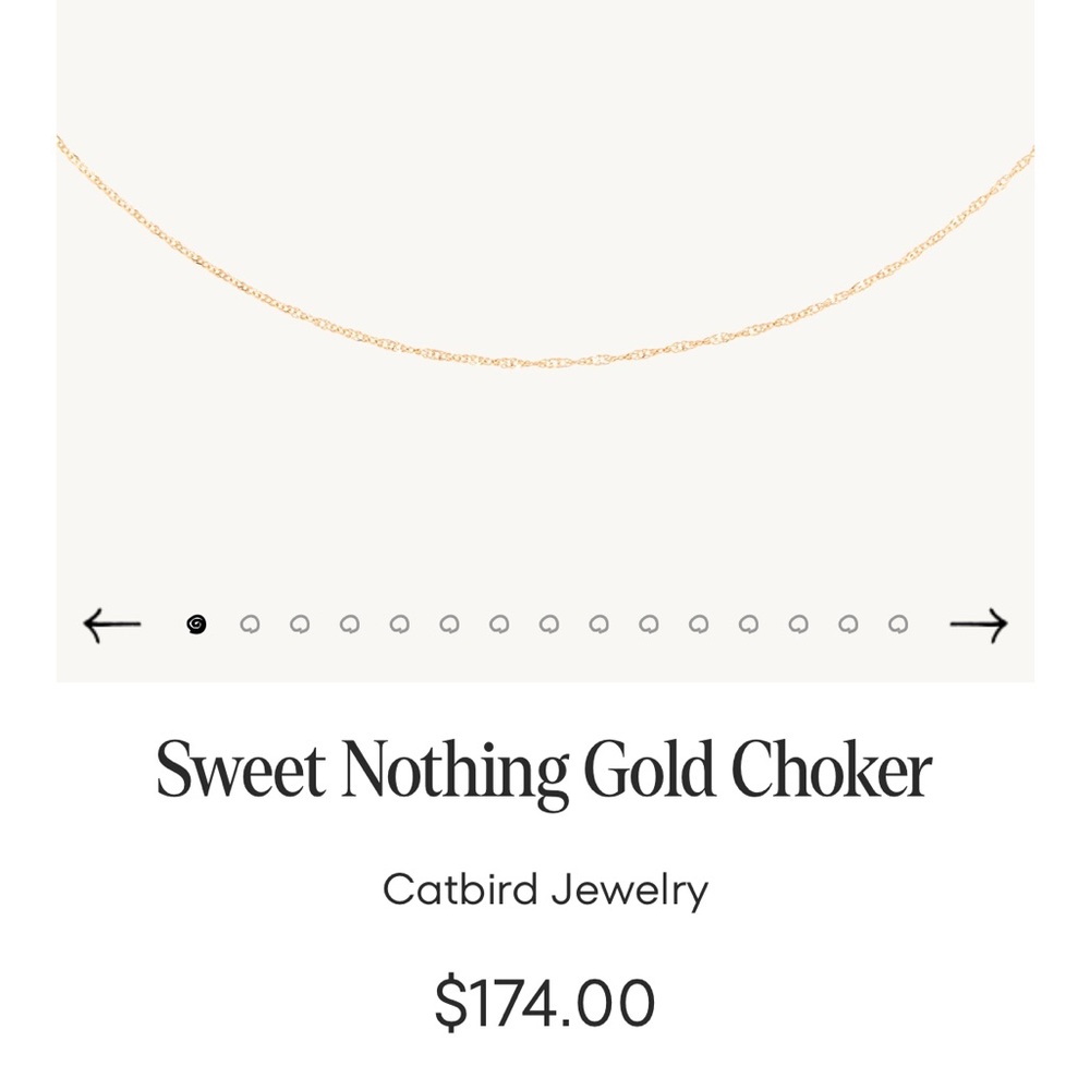 Catbird sweet nothing choker, yellow 14k gold